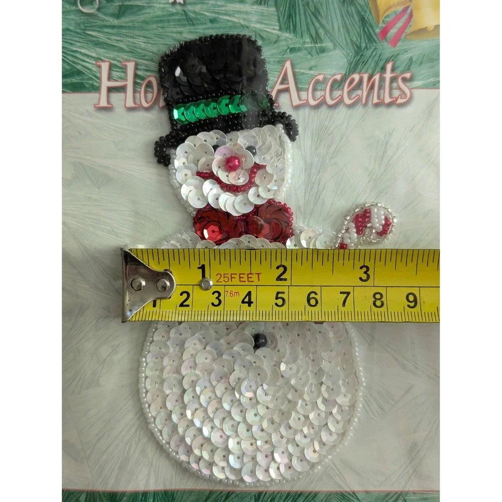Elegance Holiday Accents Sequin Snowman Applique Set of 4 Ugly Sweater Addition
